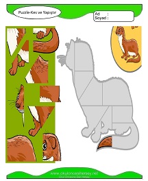 Puzzle Kes Yapıştır Çalışma Sayfaları